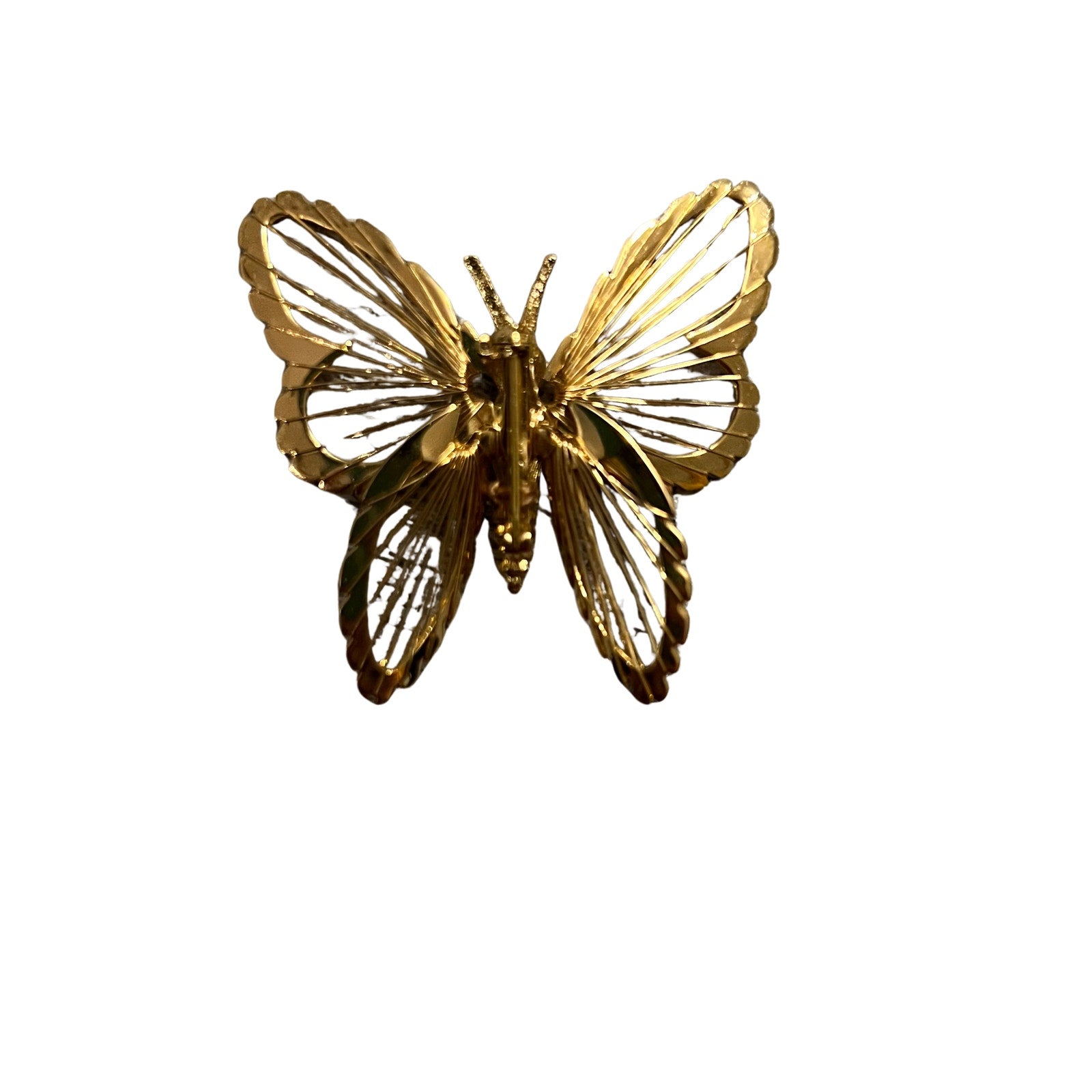 Vintage Coro Gold Butterfly Brooch Filigree Pin