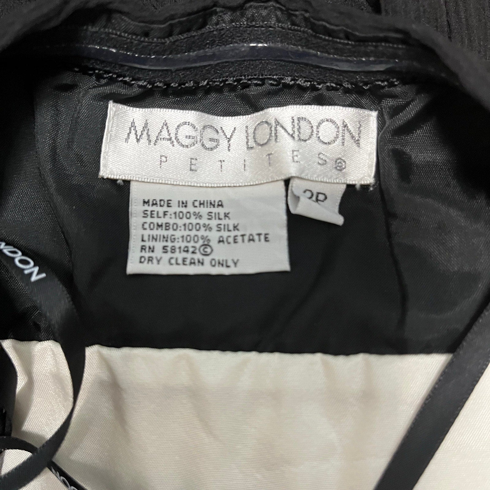 Maggie London Black and White Halter Dress with Bow