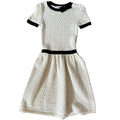 RED Valentino Knit Fit Flare Dress Ivory Black Contrast Trim XS Feminine Chic