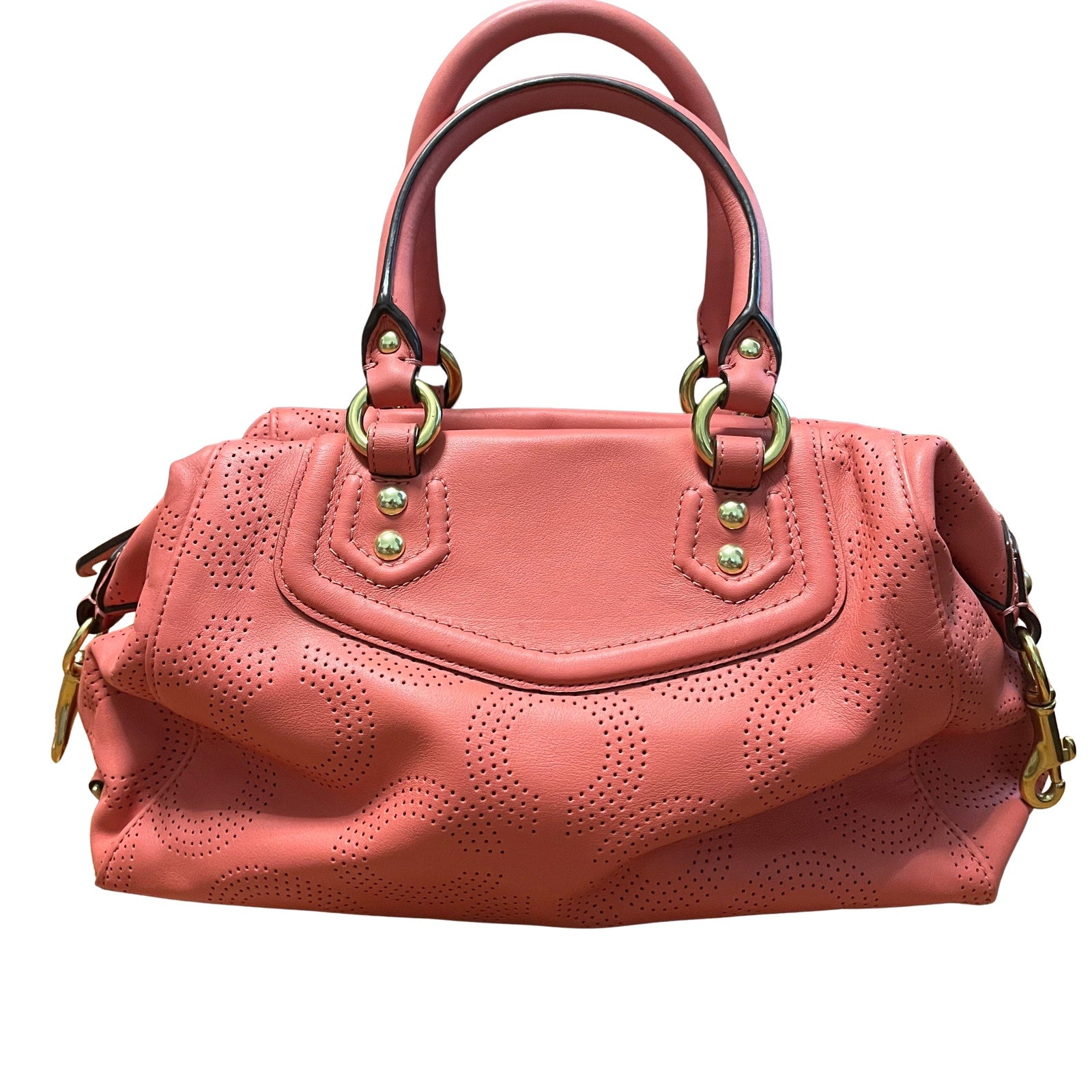 2013 Coach Ashley Coral Shoulder Bag
