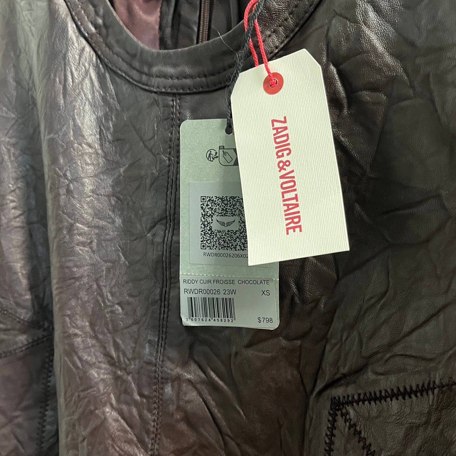 Zadig & Voltaire Brown Leather Dress New with Tags