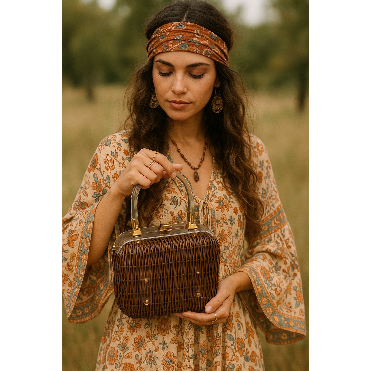 Lucite and Metal Accent Bag