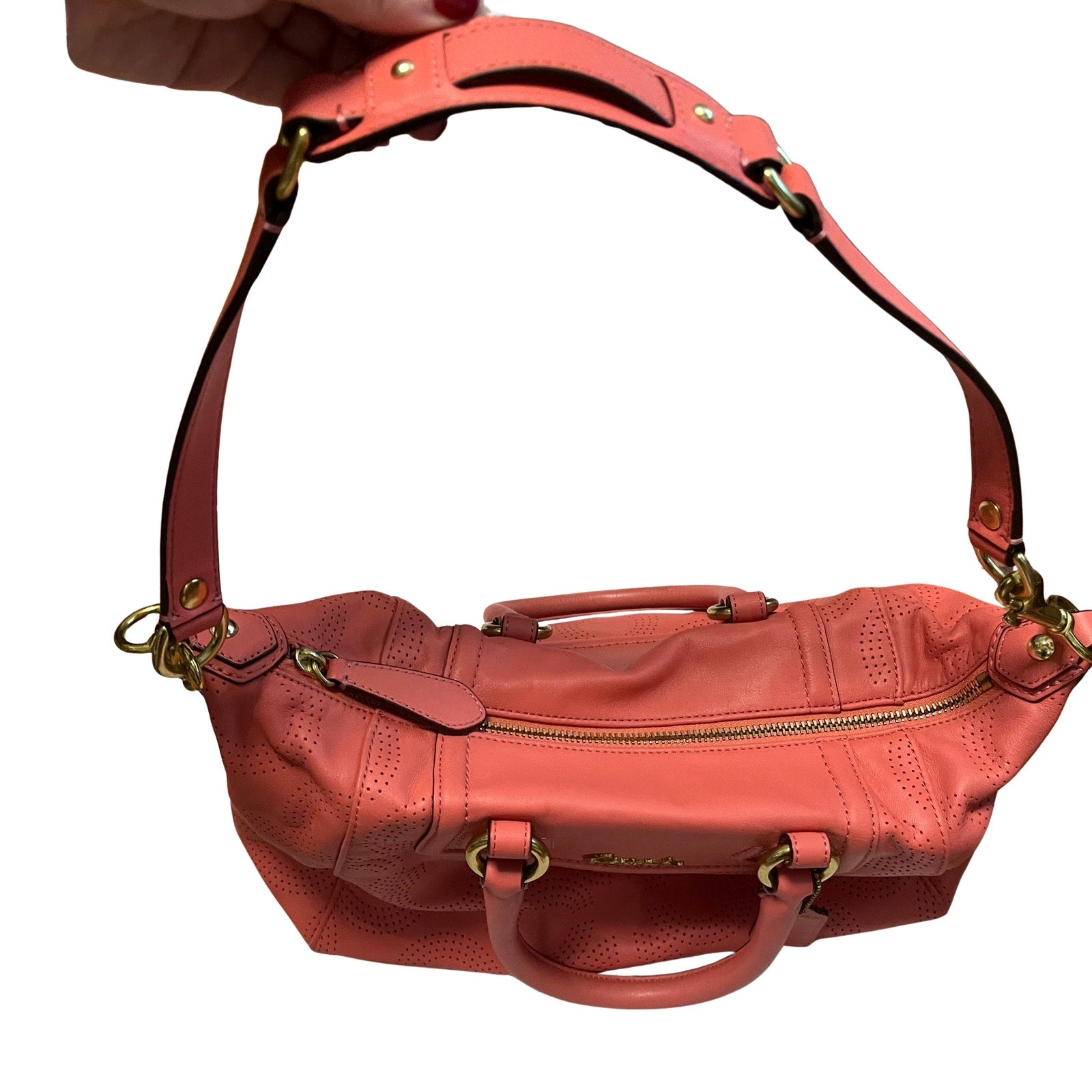 2013 Coach Ashley Coral Shoulder Bag