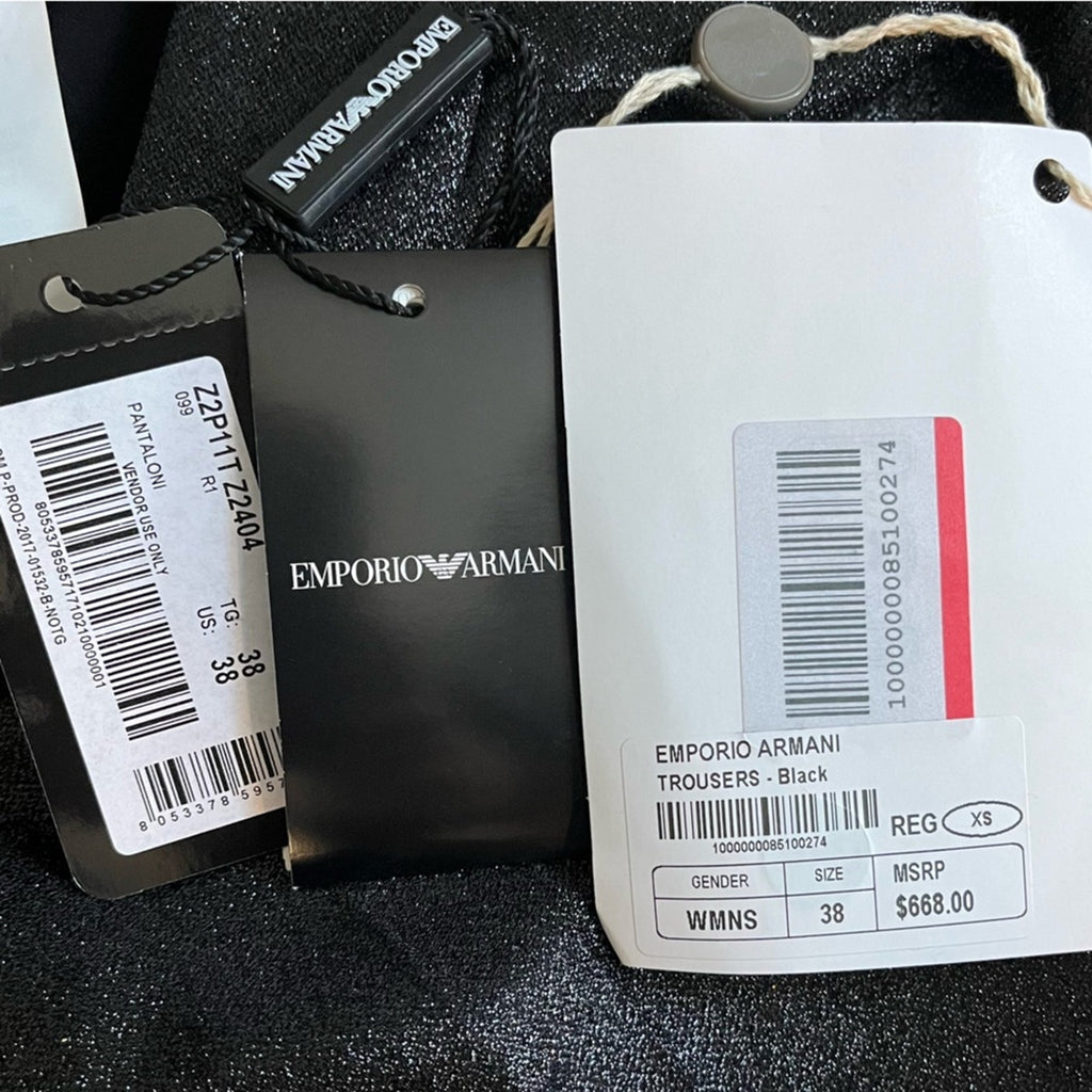 Emporio Armani Metallic Black Trousers