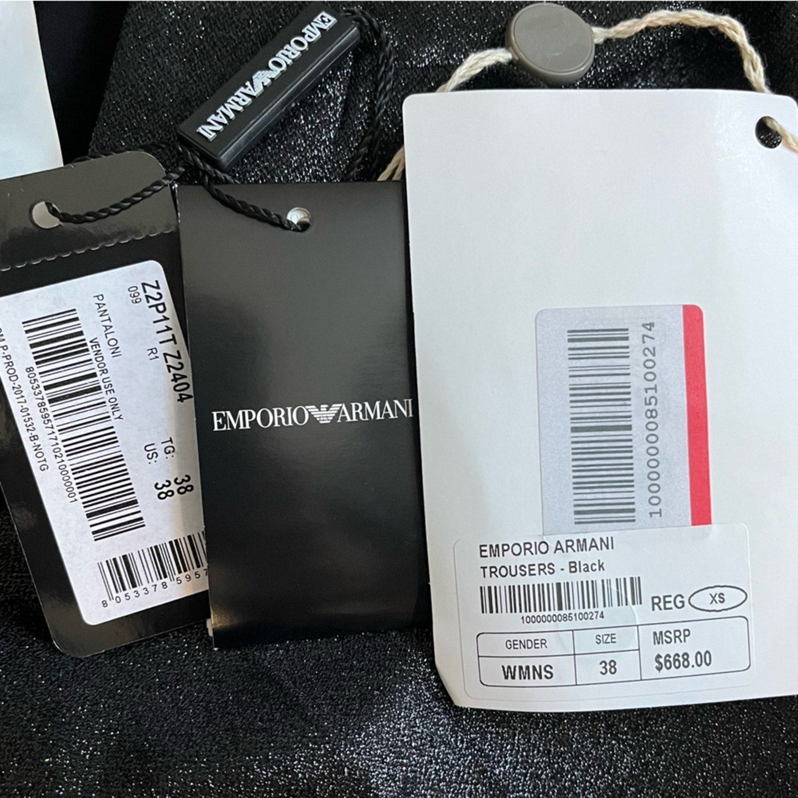 Emporio Armani Metallic Black Trousers