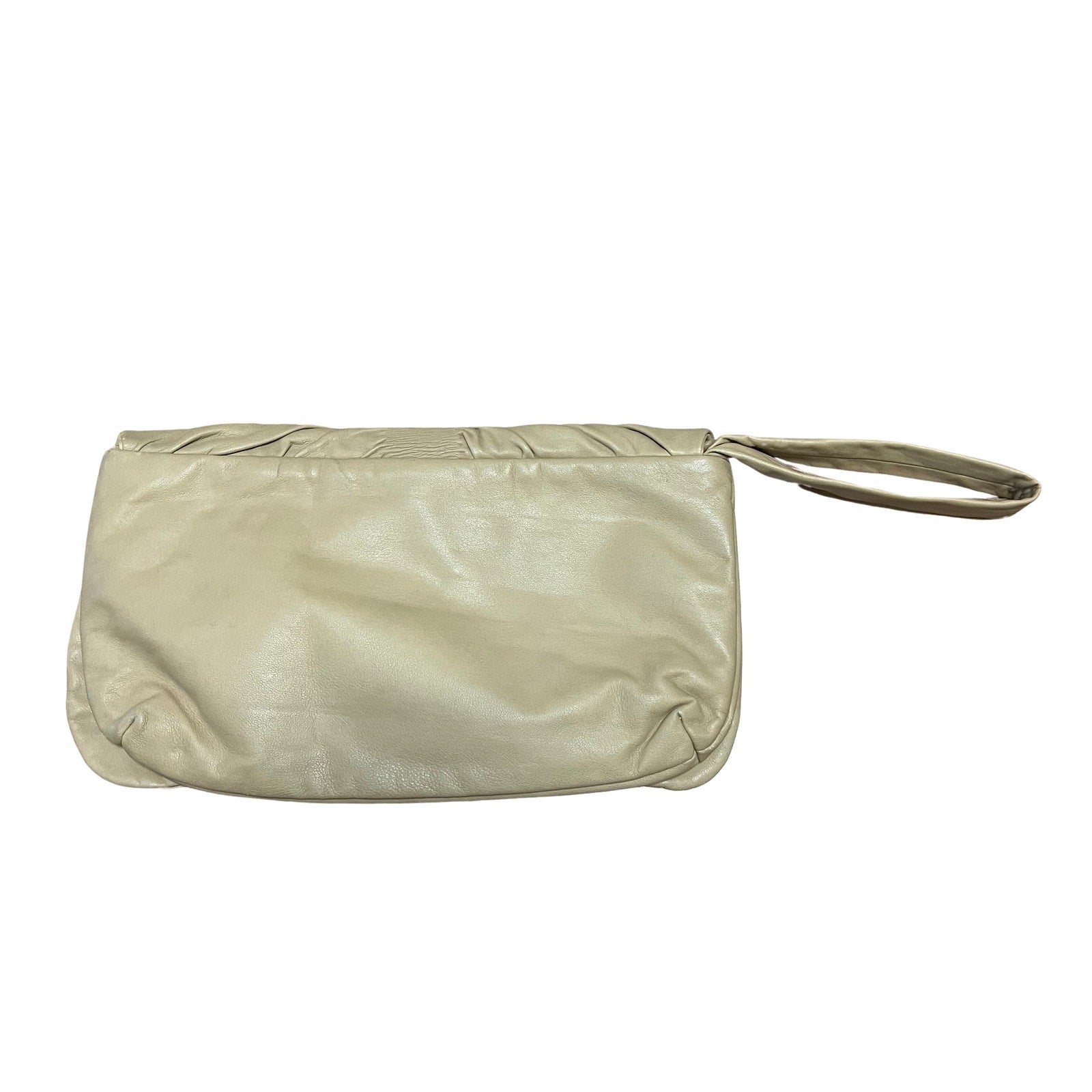 Cream Oversized Wristlet/Clutch