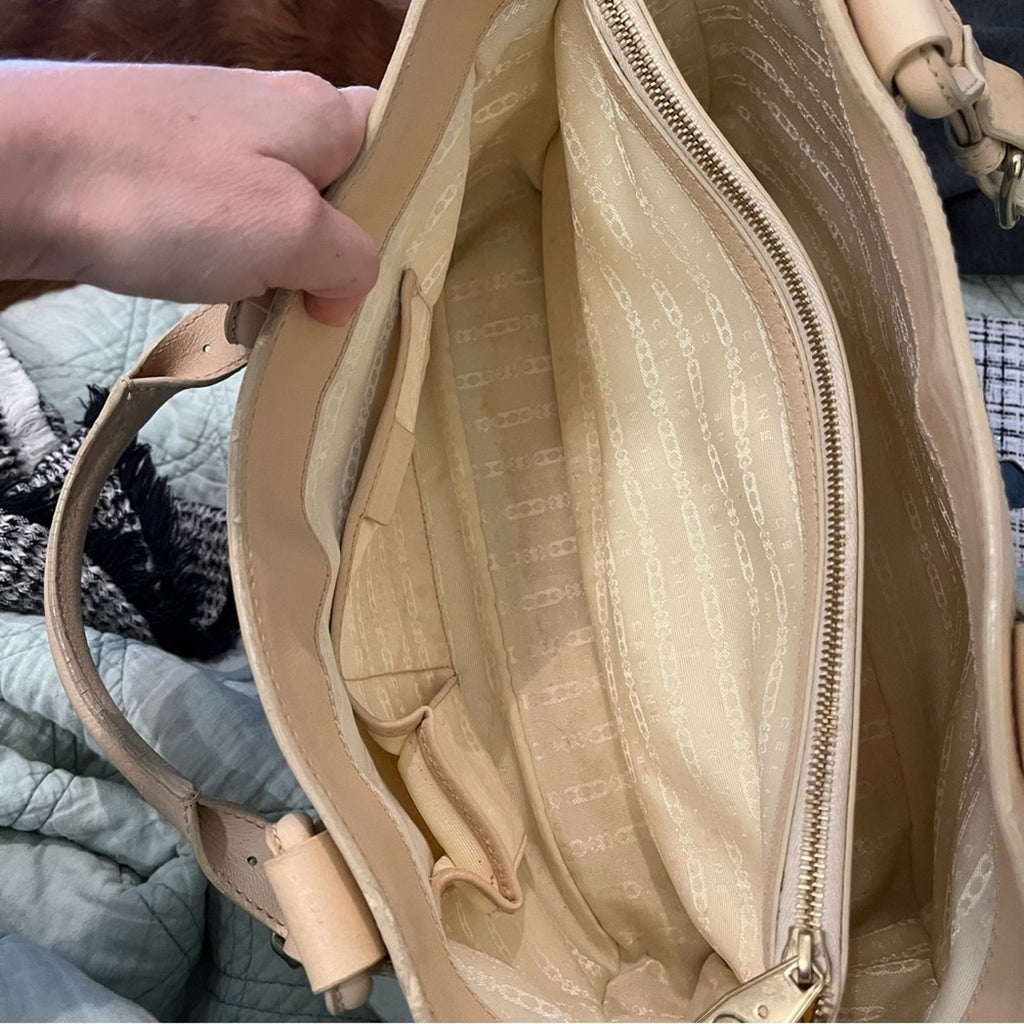 Celine Green Weave Boogie Satchel