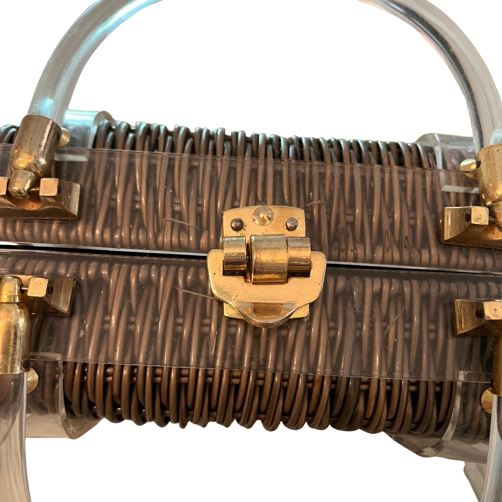 Lucite and Metal Accent Bag