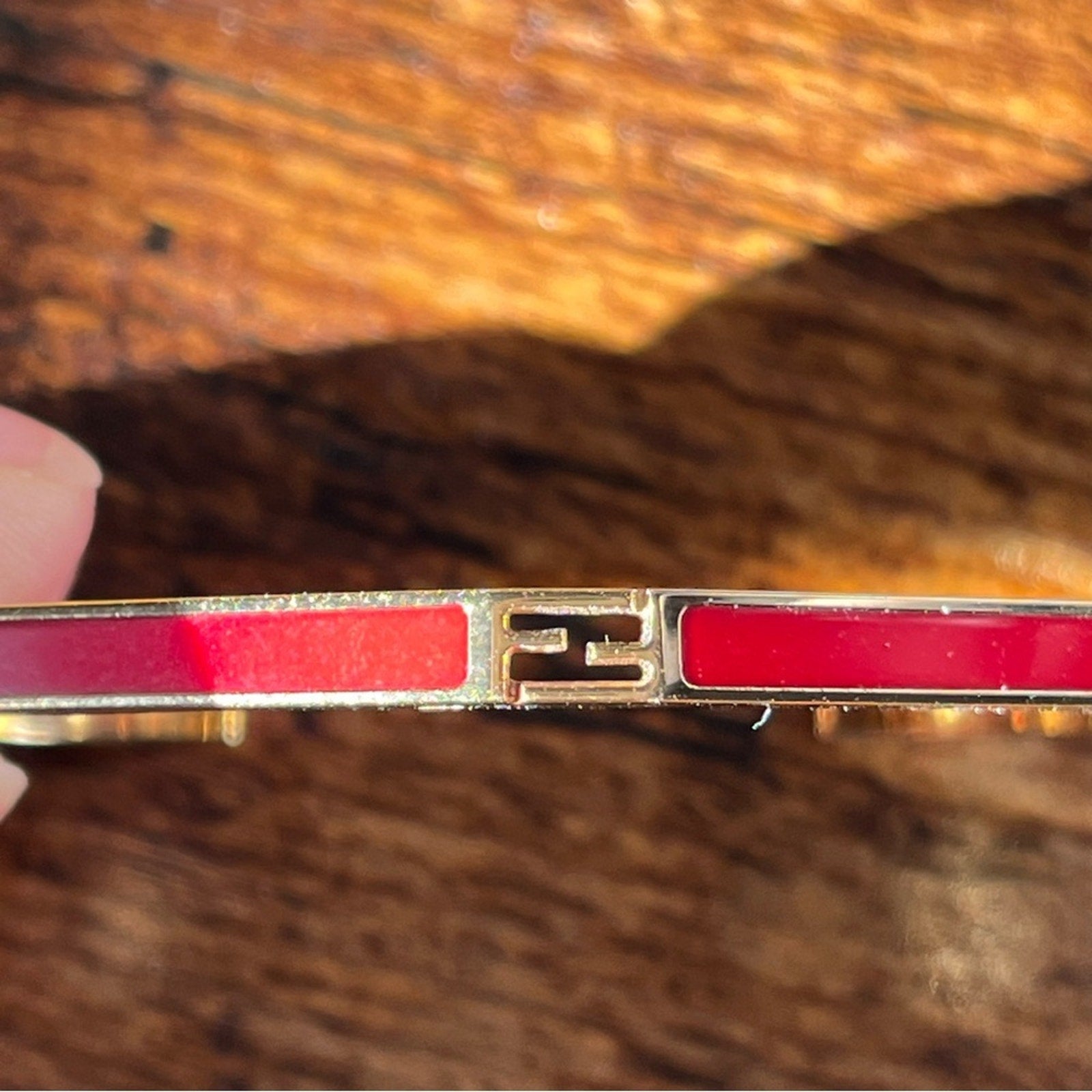 Fendi Red and Gold Bangle