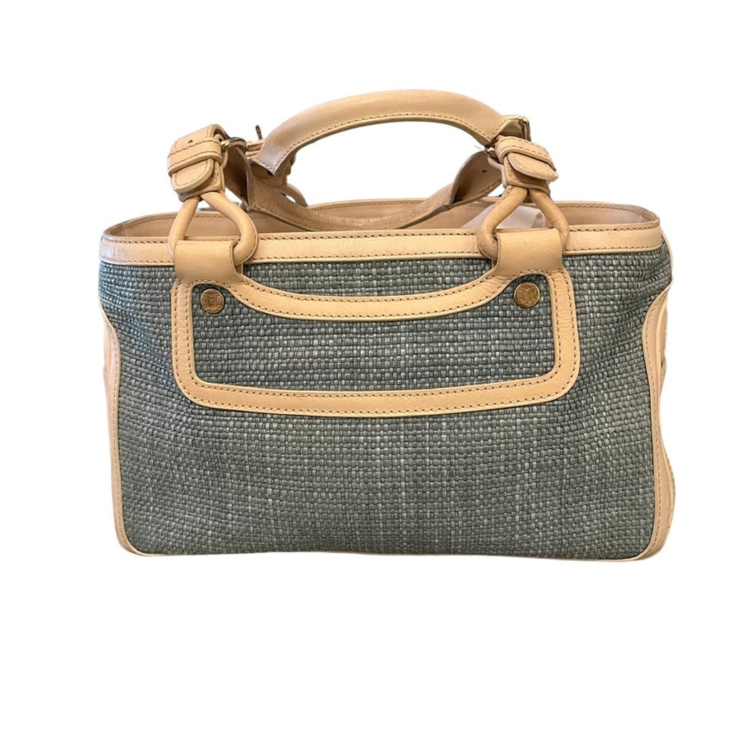 Celine Green Weave Boogie Satchel