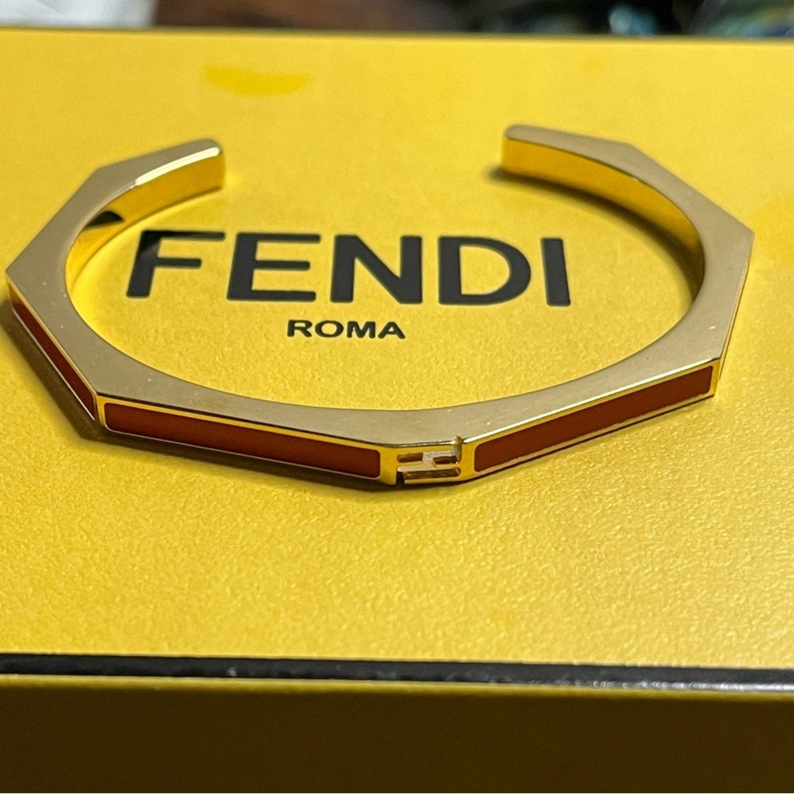 Fendi Red and Gold Bangle