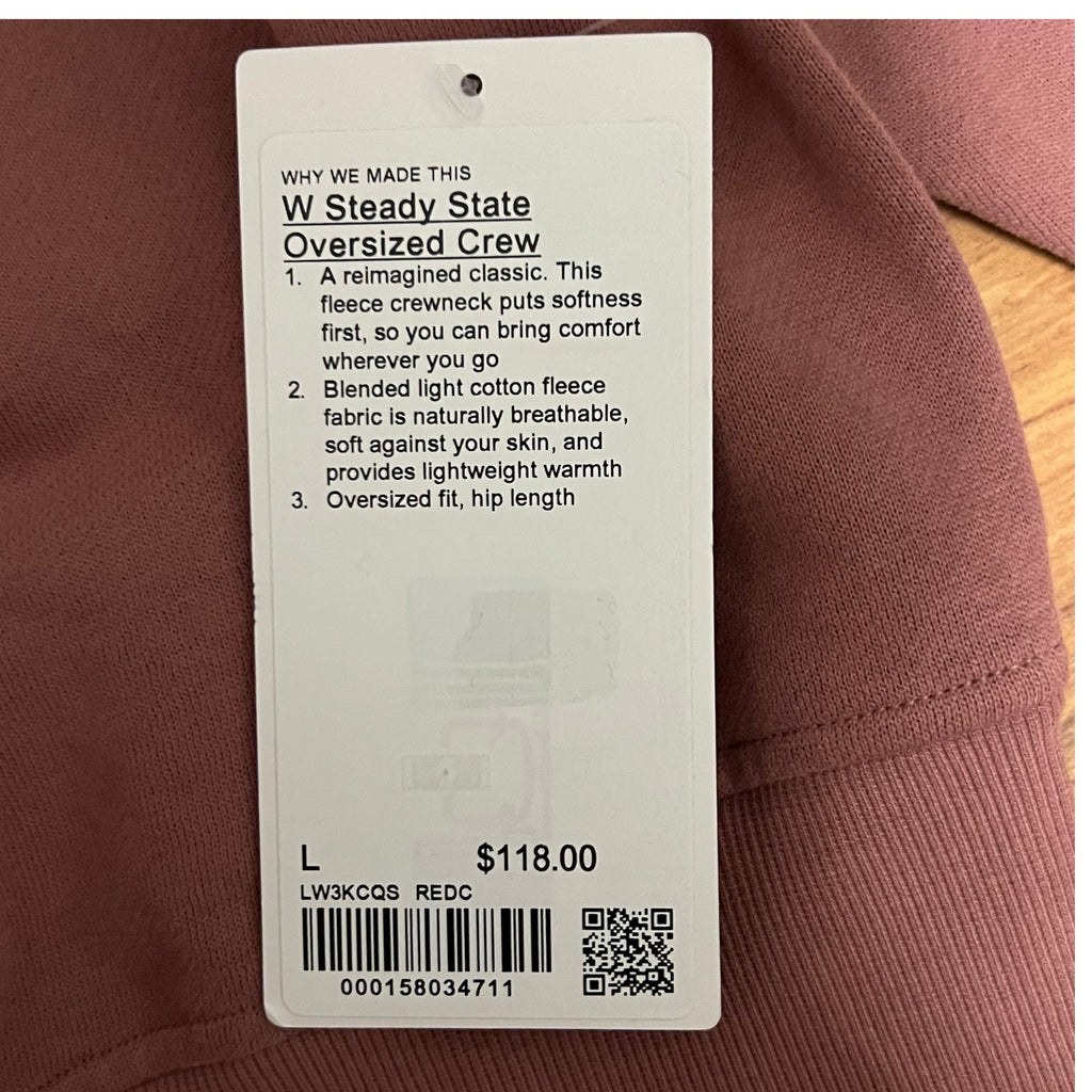 Lululemon W Steady State Oversized Crew