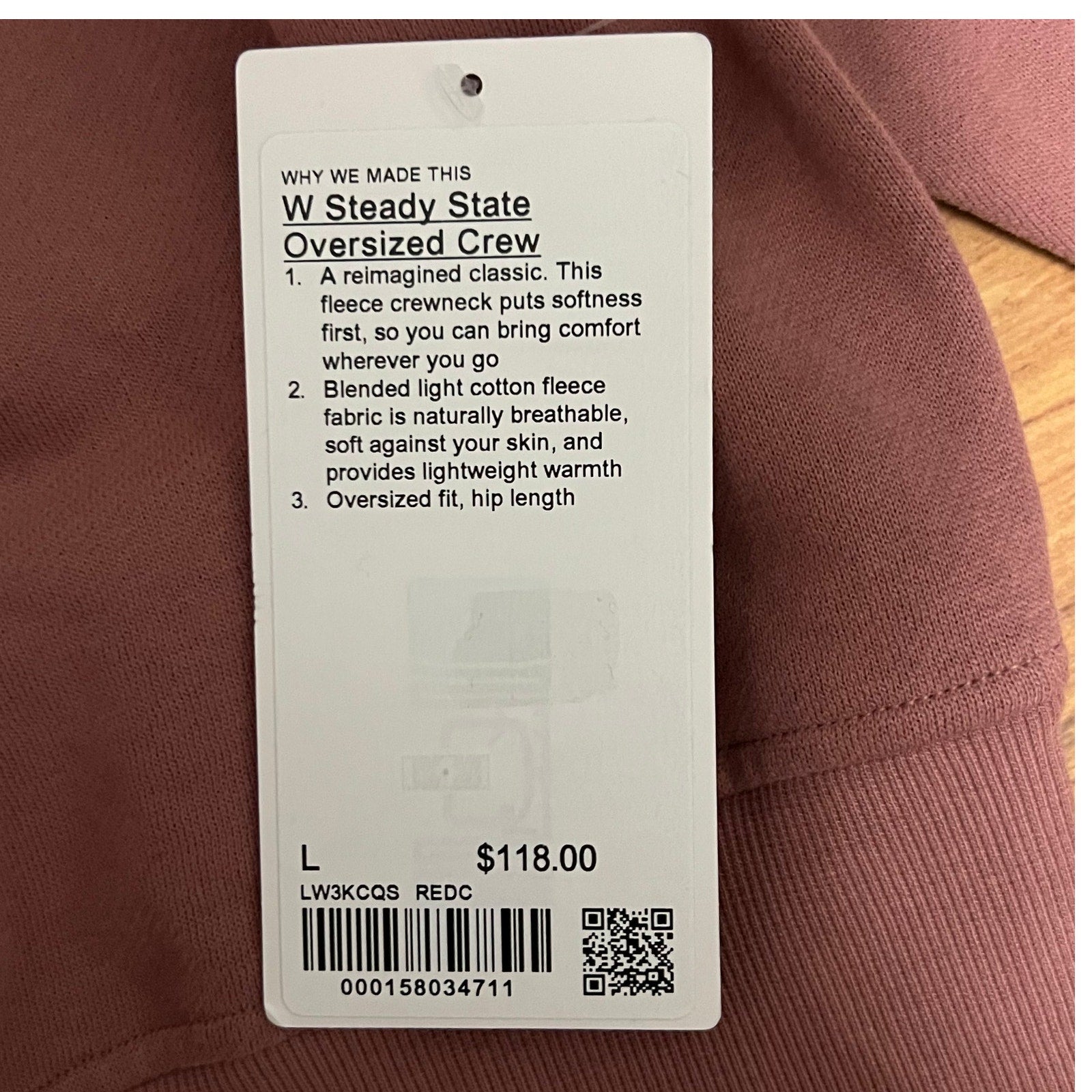 Lululemon W Steady State Oversized Crew