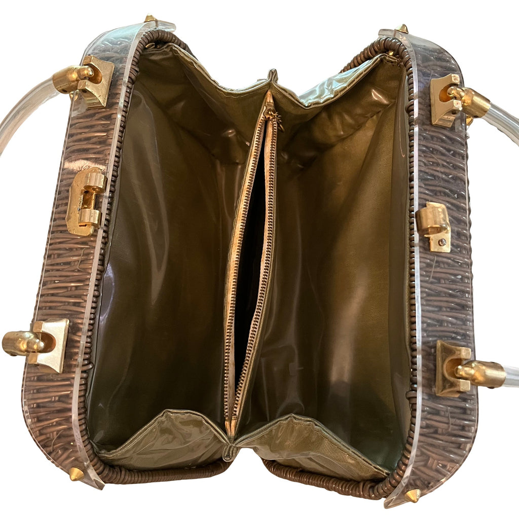 Lucite and Metal Accent Bag