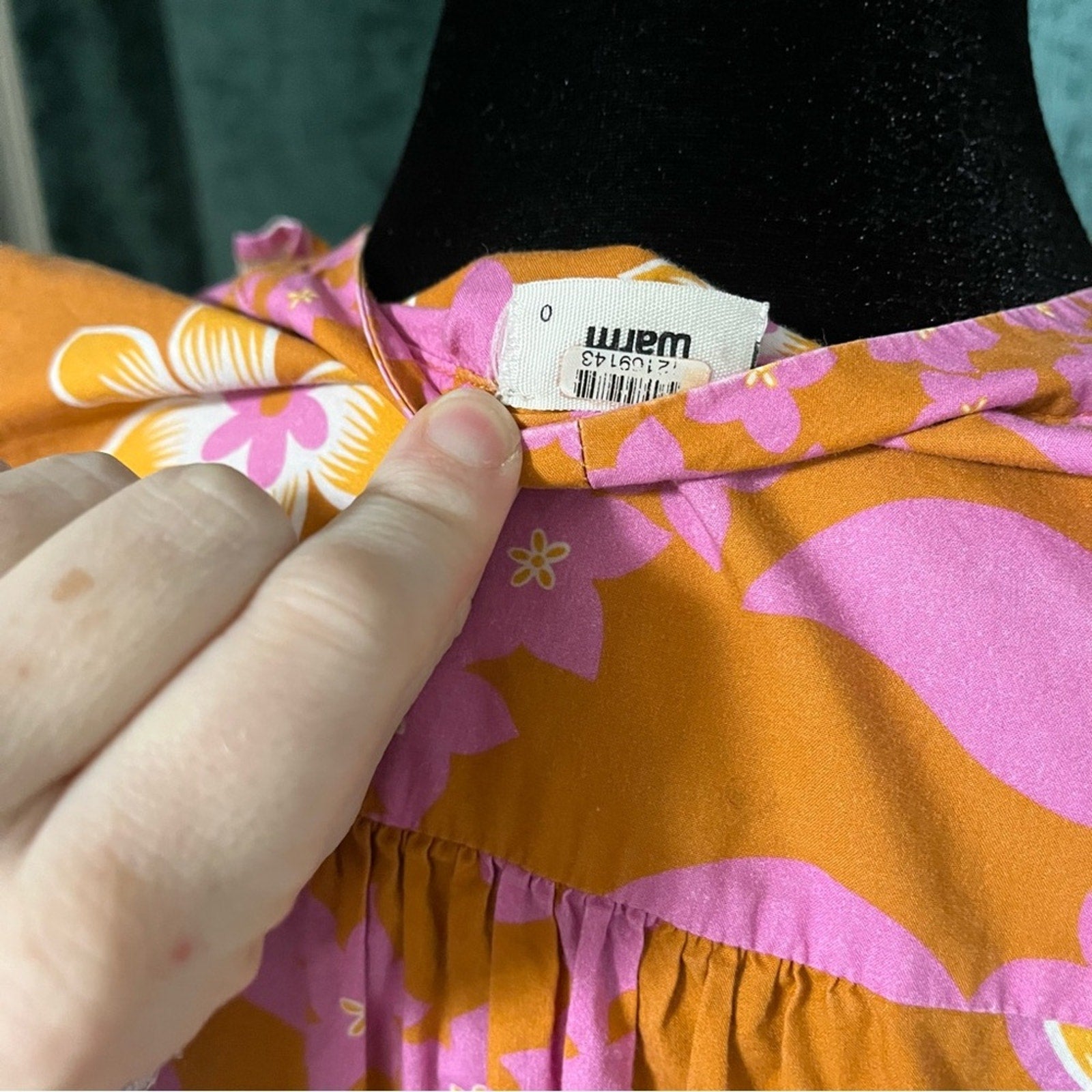 Warm Pink and Orange Tiered Ruffled Sundress