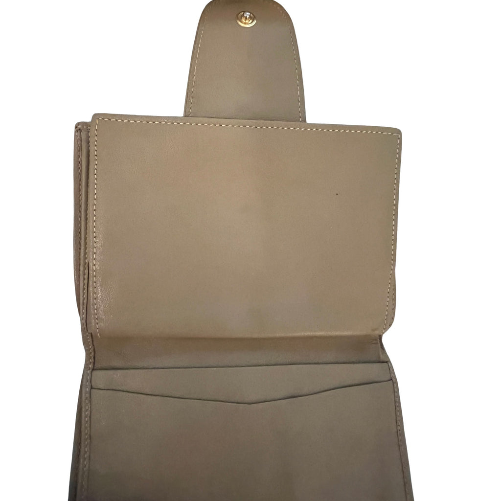 Celine Vintage Kisslock Coin Purse Clutch Wallet Mini Gold Frame