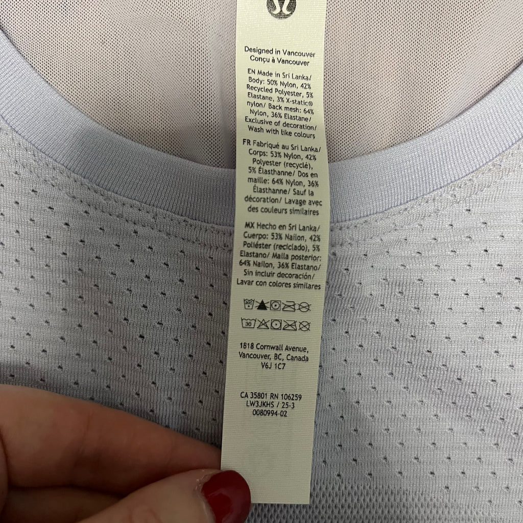 Lululemon Periwinkle Swiftly Mesh Back Long Sleeve