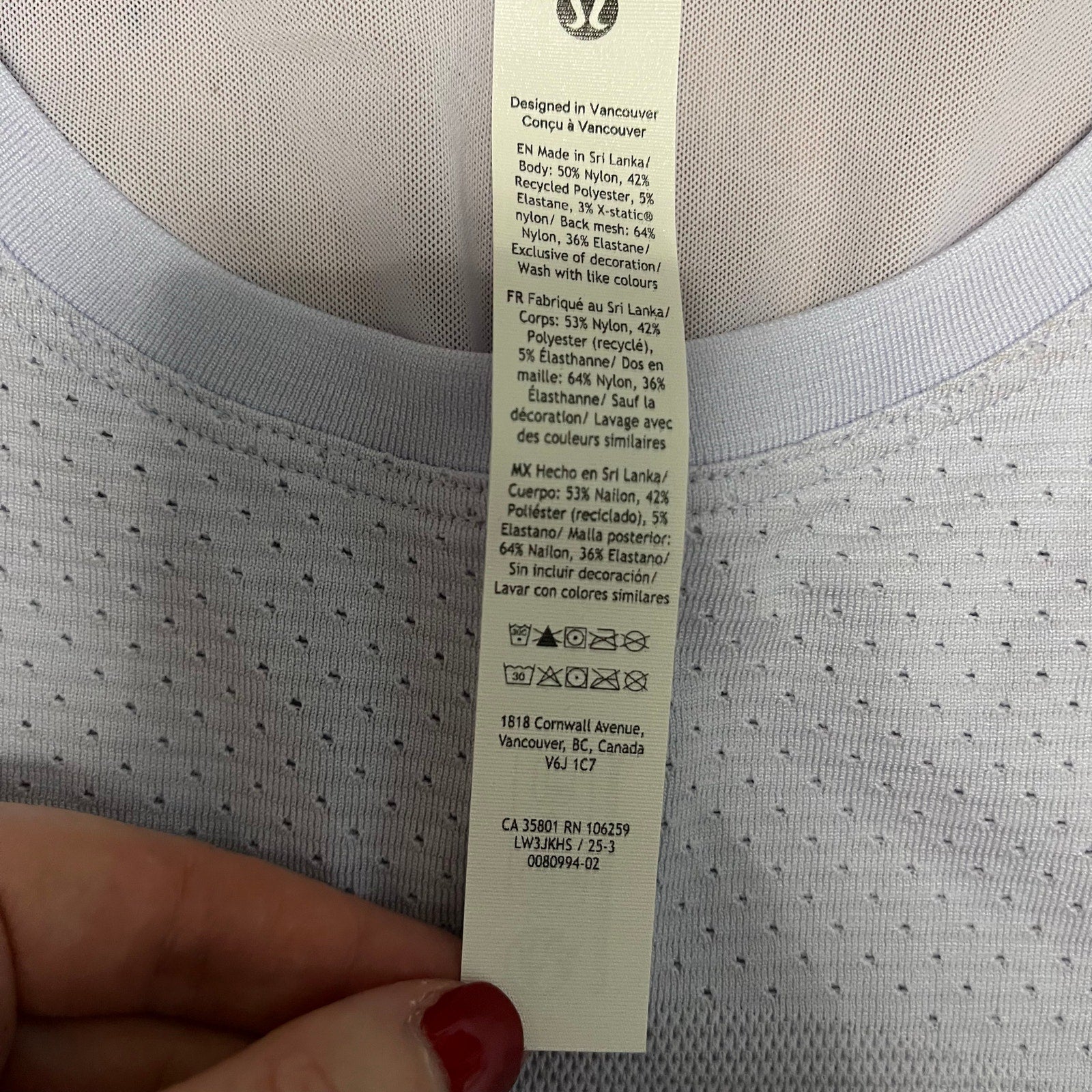 Lululemon Periwinkle Swiftly Mesh Back Long Sleeve