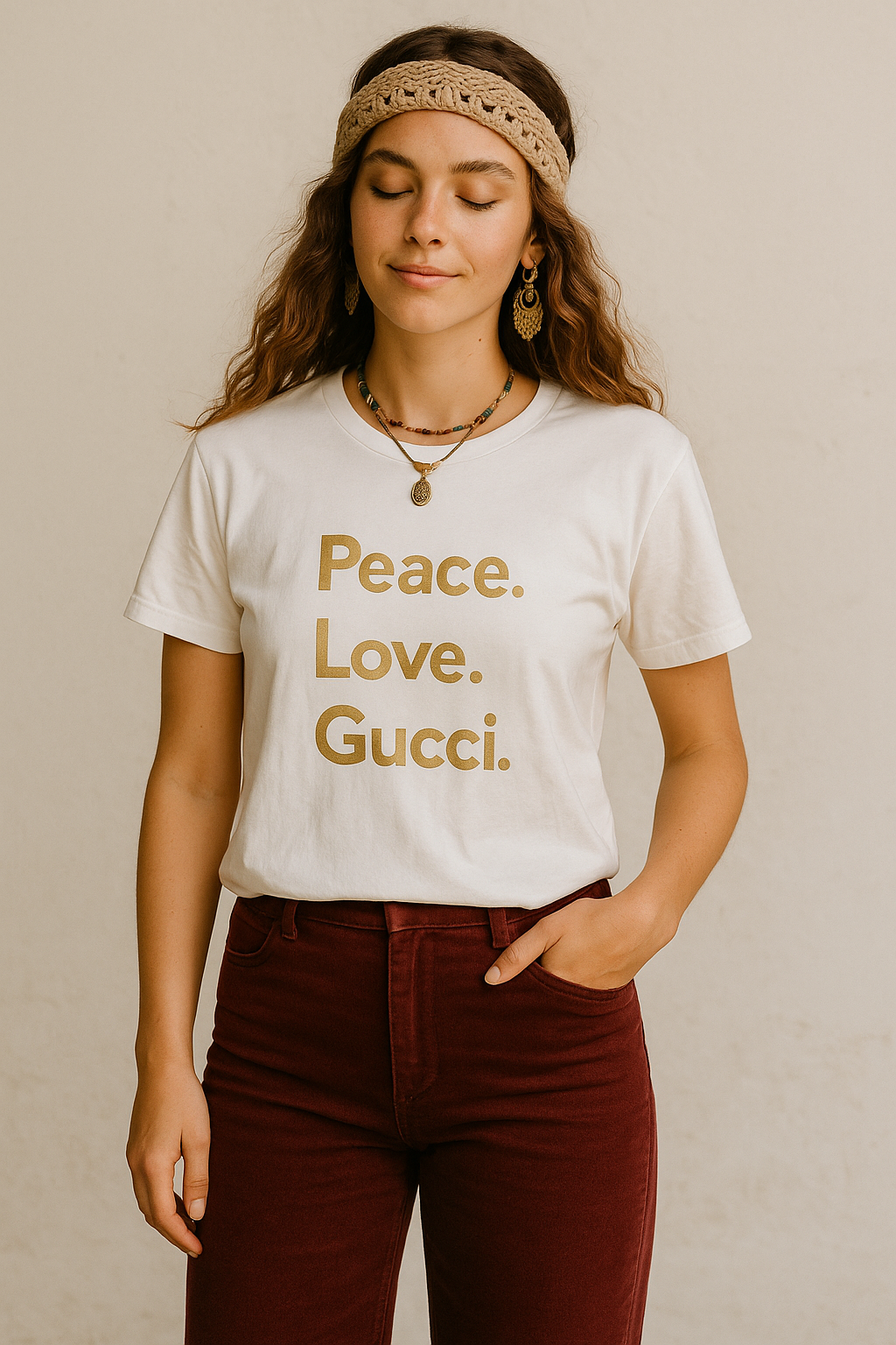 Peace love and luxury tee