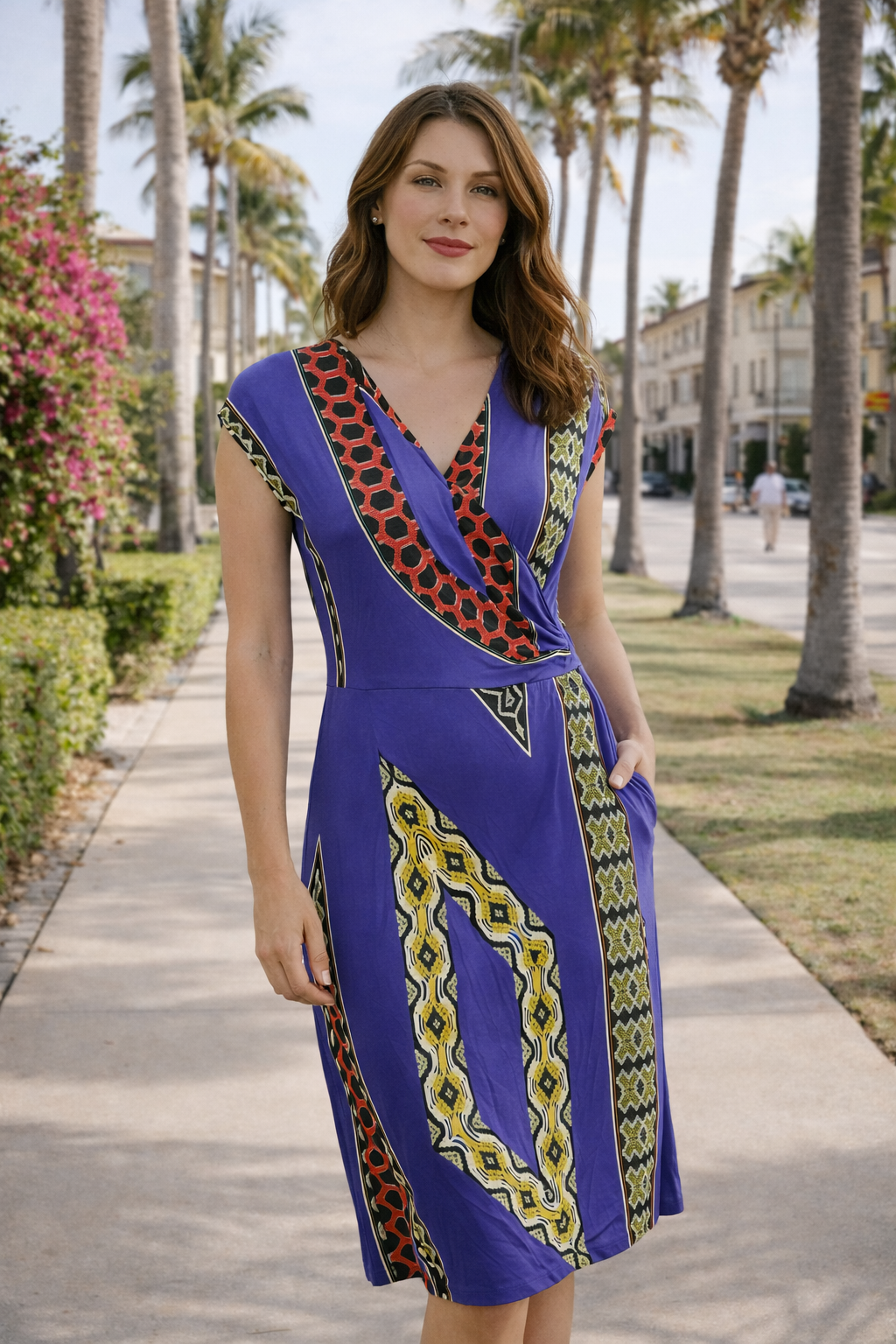 Etro Purple and Red Patterned Dress