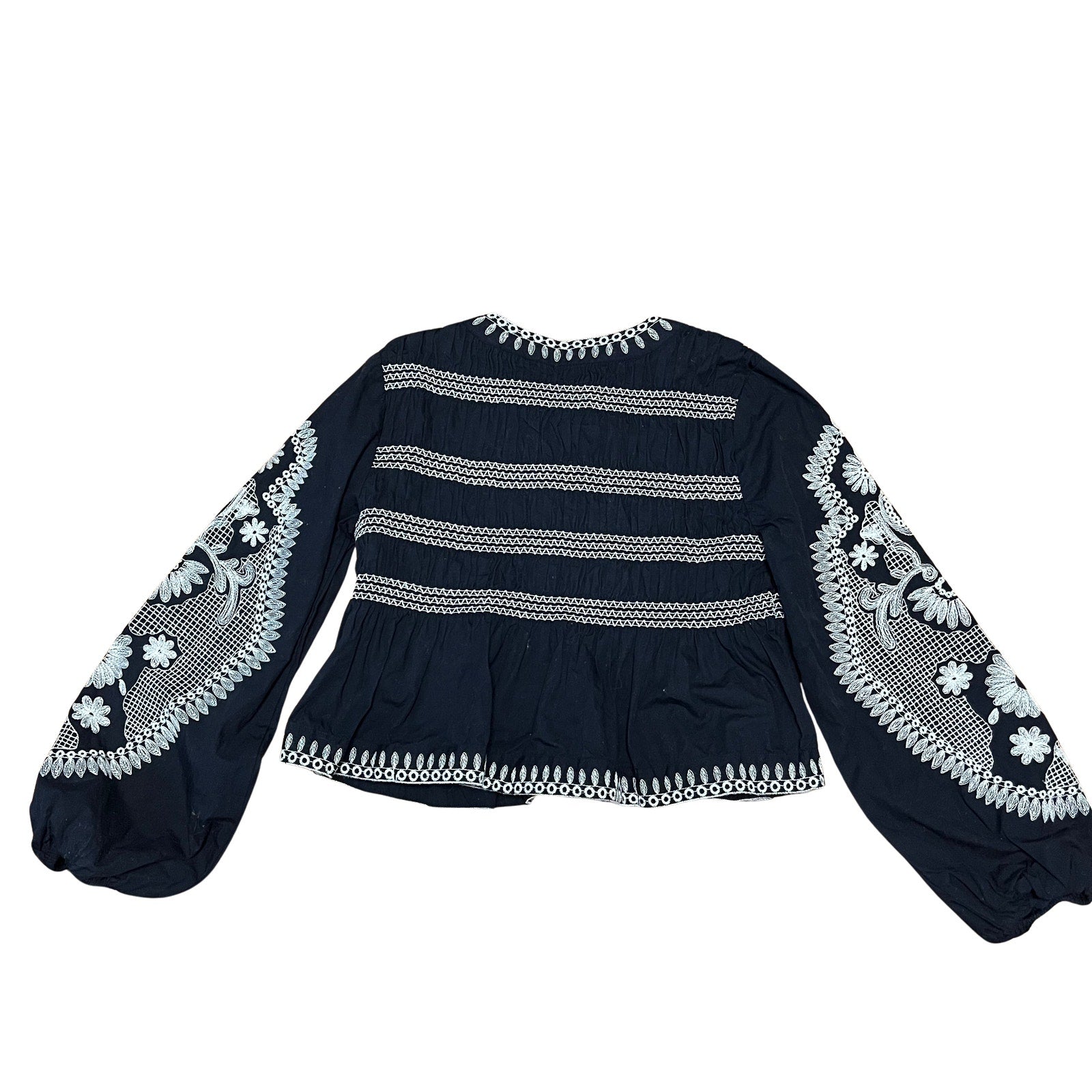 7 for All Mankind Blue and White Embroidery Shirt/Jacket