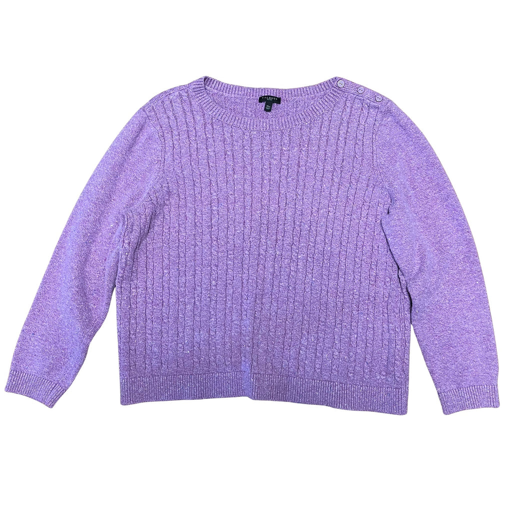 Talbots Purple Cable Knit Sweater