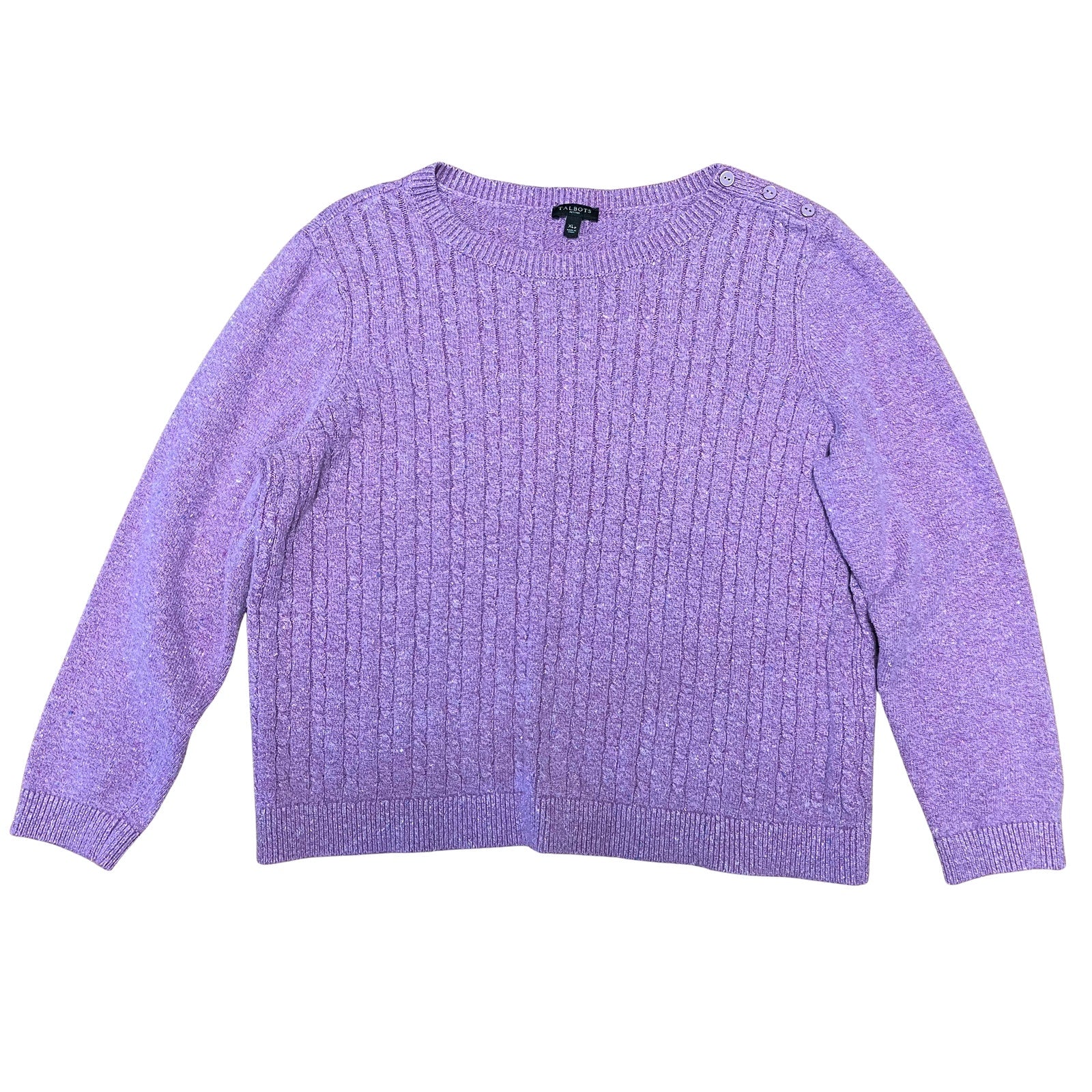 Talbots Purple Cable Knit Sweater