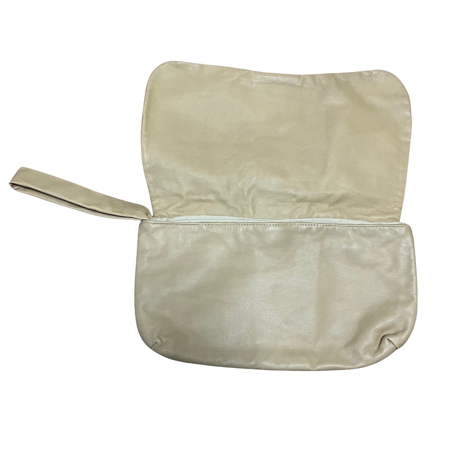 Cream Oversized Wristlet/Clutch