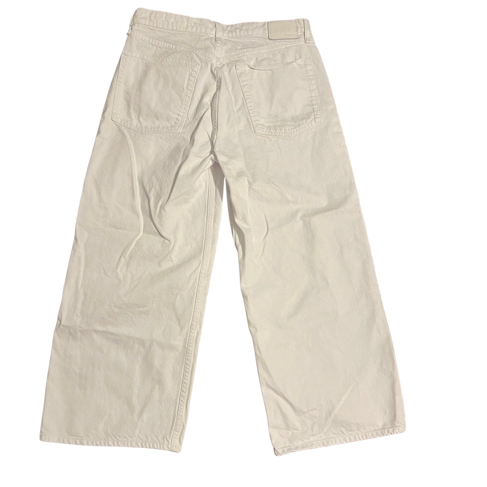 rag & bone Wide Leg Organic Cotton Jeans Cream High Rise Size 32