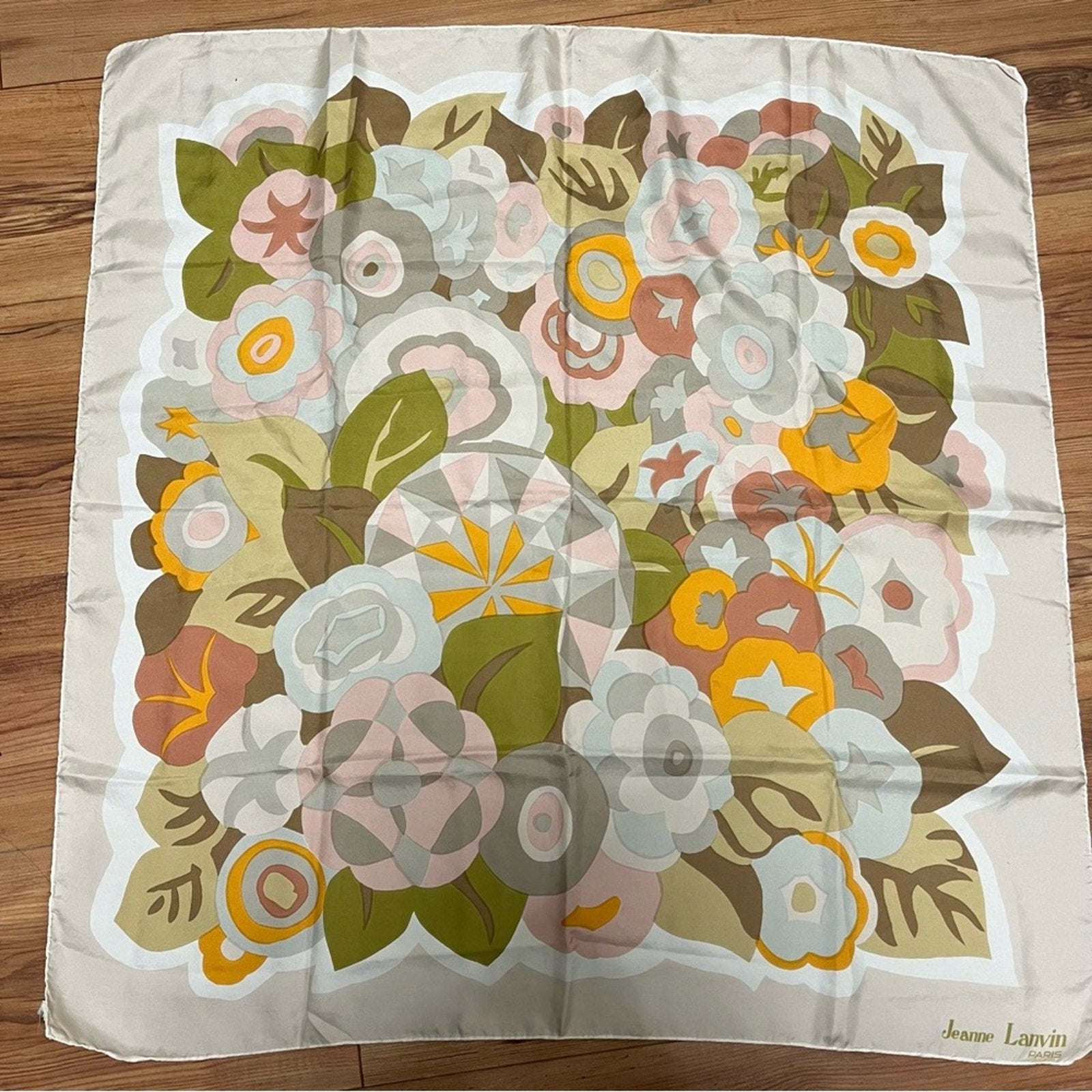 Jeanne Lanvin Floral Silk Scarf