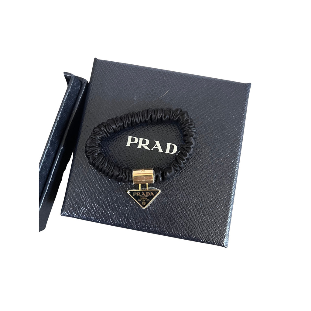 Prada Logo-Charm Hair Tie Set NEW