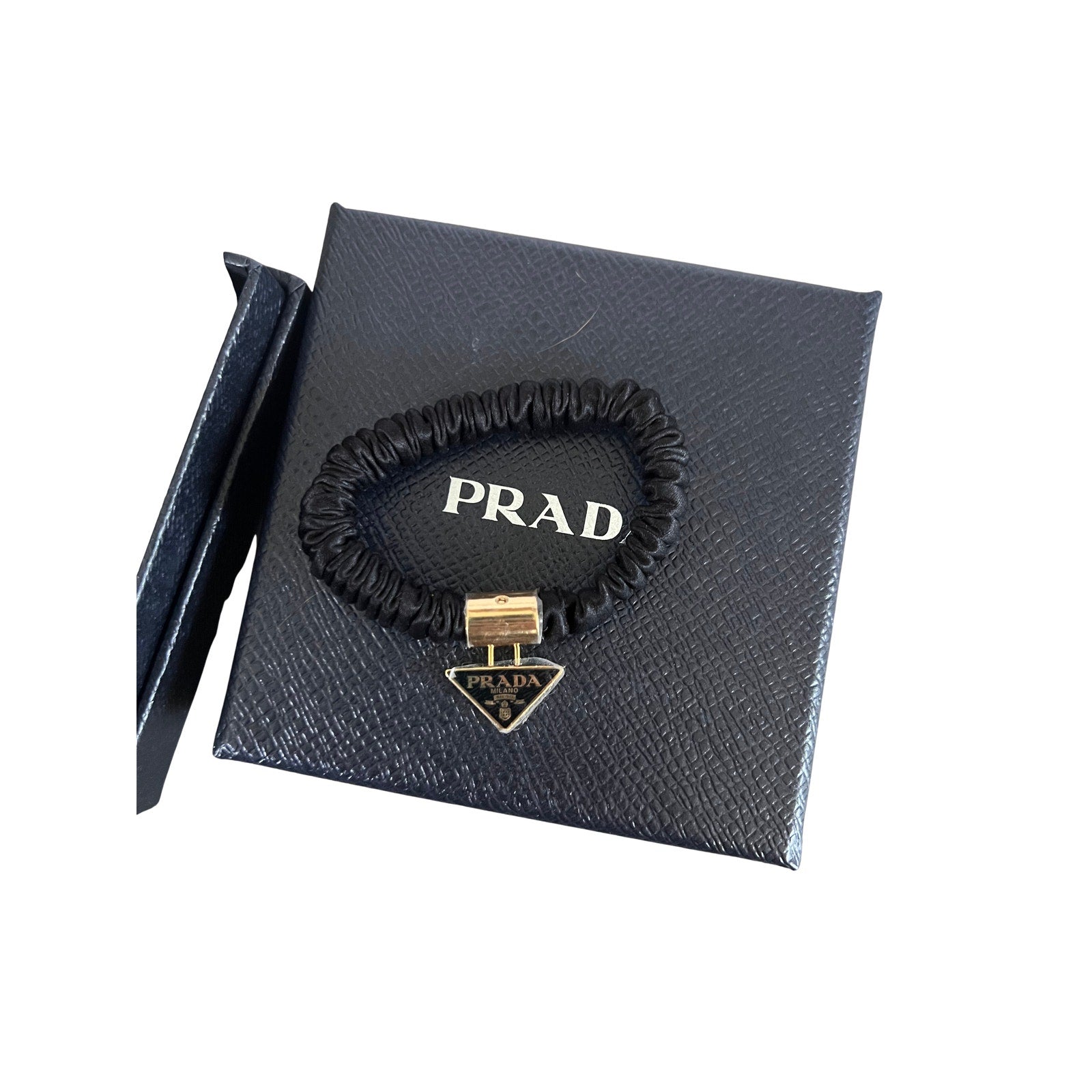 Prada Logo-Charm Hair Tie Set NEW