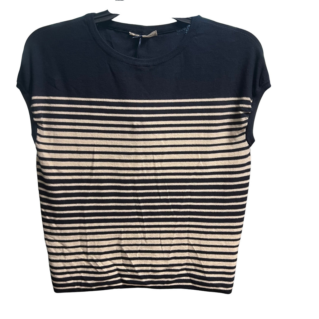 New Daniele Alessandrini Striped Short Sleeve Sweater NWT