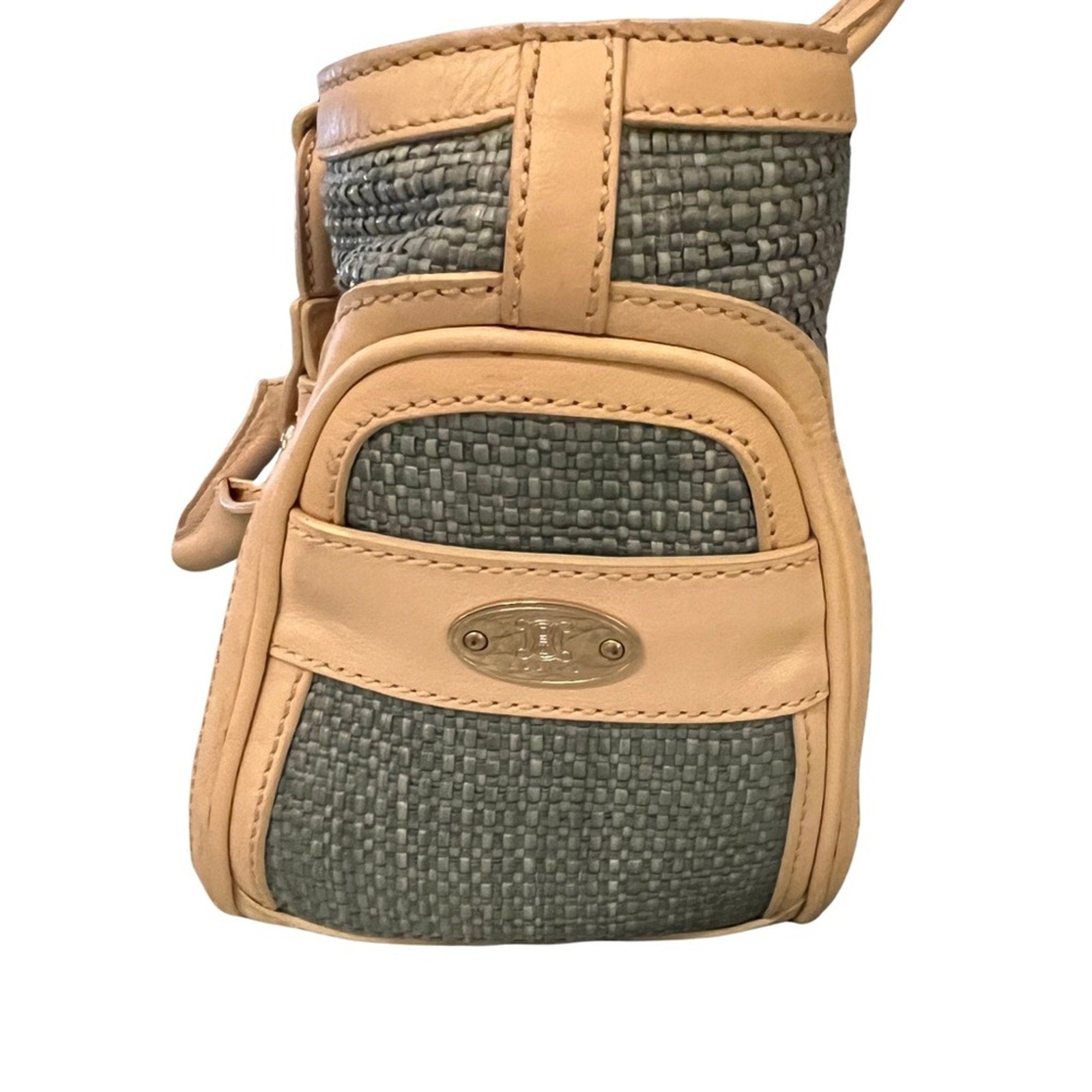 Celine Green Weave Boogie Satchel