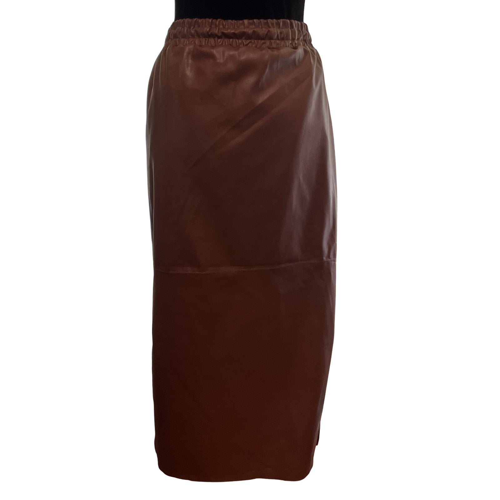 Designer Remix Brown Faux Leather Sustainable Skirt