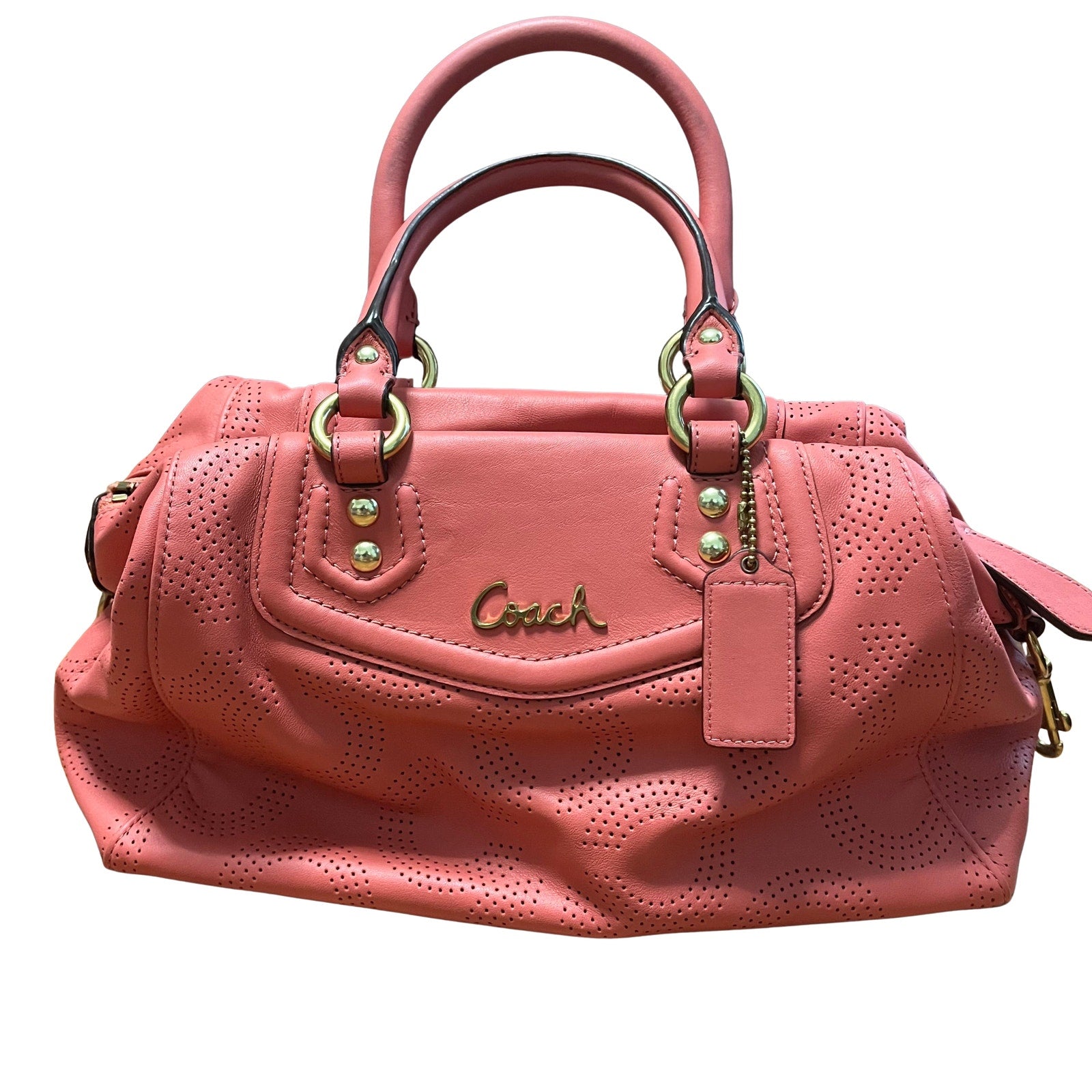2013 Coach Ashley Coral Shoulder Bag