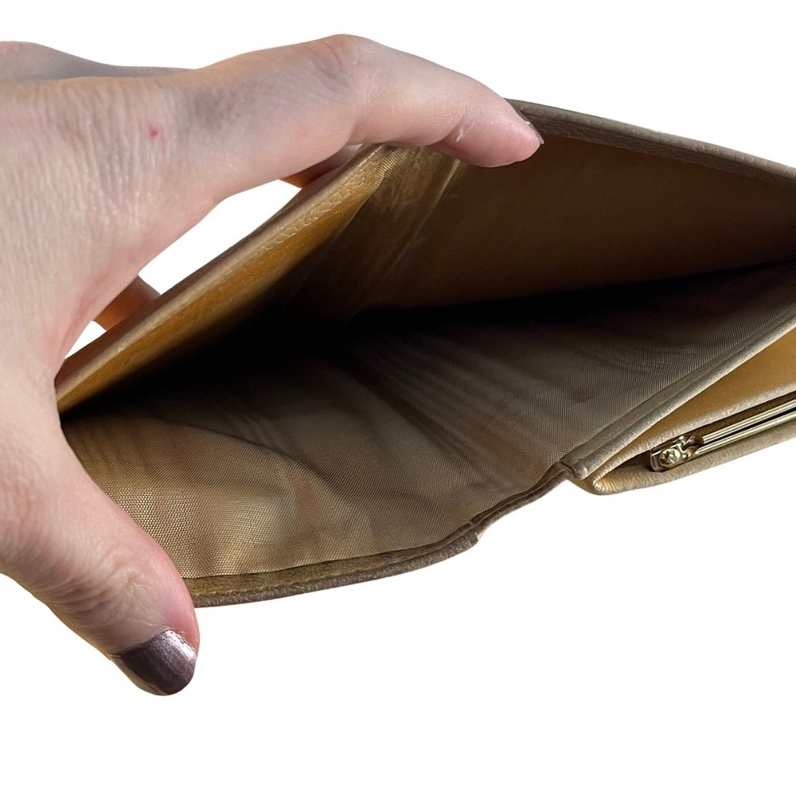 Chanel Camel Bifold Leather Wallet